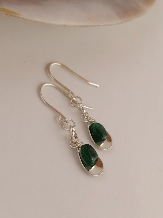 Sterling silver and gemstone drop earrings by BloomWearJewelry