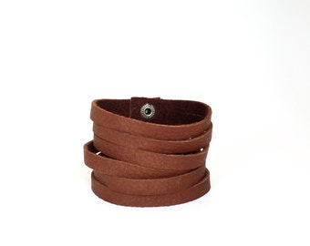 Leather Cuff Bracelet for Women // Brown Leather Bracelet // Brown Leather Cuff