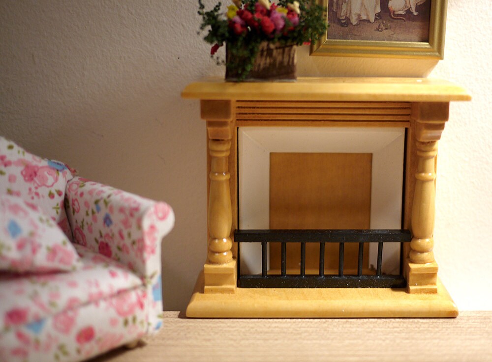 Dollhouse wood fireplace dolls house 1 12th scale miniature