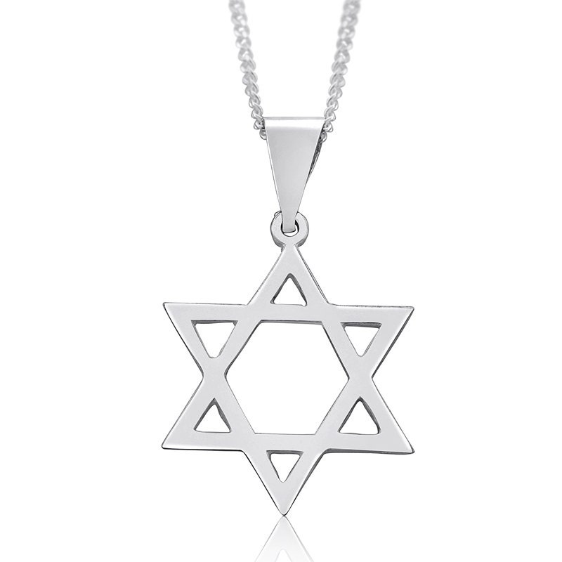 White Gold Star Of David Necklace From Israel Star of David