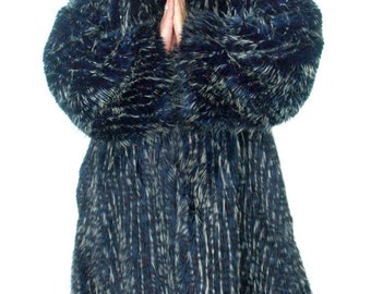 Faux Fur PLAYA TRIM Coat, lined Men's Reversible Festival Jacket Pimp Goth Steampunk BURNINGMAN style Playacoat Playawear Playafur Luxury