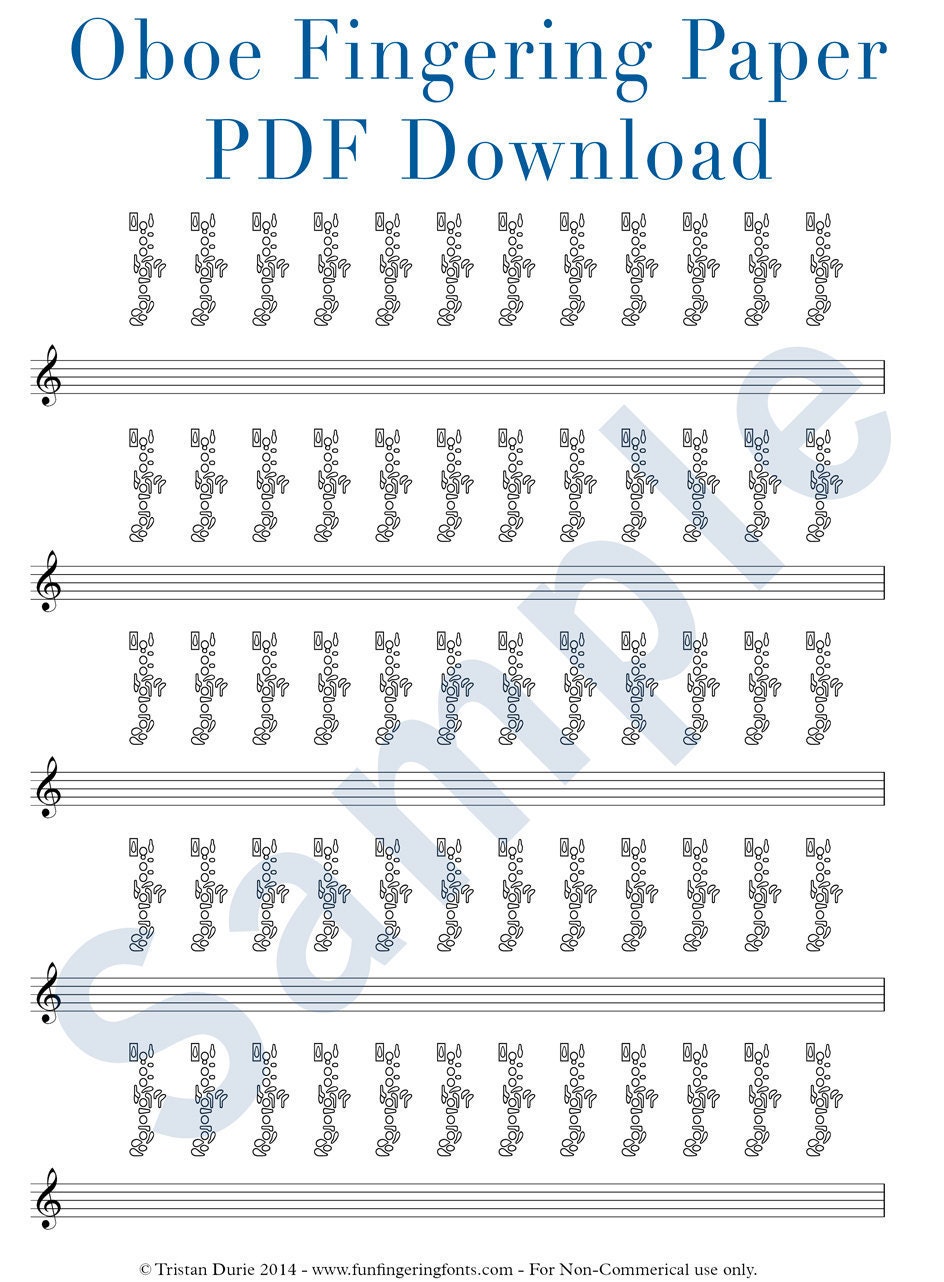 Oboe Fingering Paper Download and Printable PDF Great for