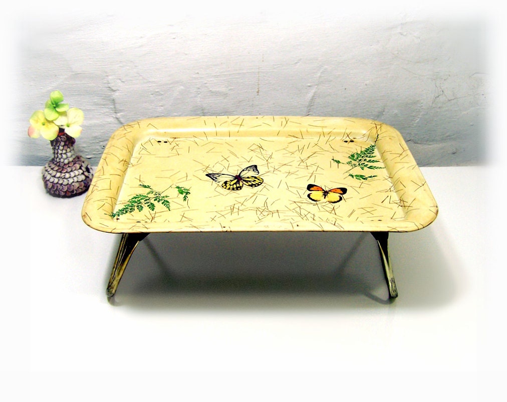 Vintage Retro Breakfast in Bed Tray metal TV by TheWhitePelican