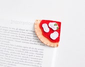 Felt Pizza Bookmark, italian pizza slice corner bookmark, school supply gift idea, funny accessory for book lovers, felt food, kids fun gift