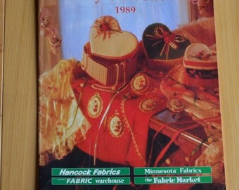 Holiday Craft Showing 1989 Magazine Hancock Fabrics Minnesota Fabrics Fabric Craft/paper craft magazine Vintage Good Condition Supplies
