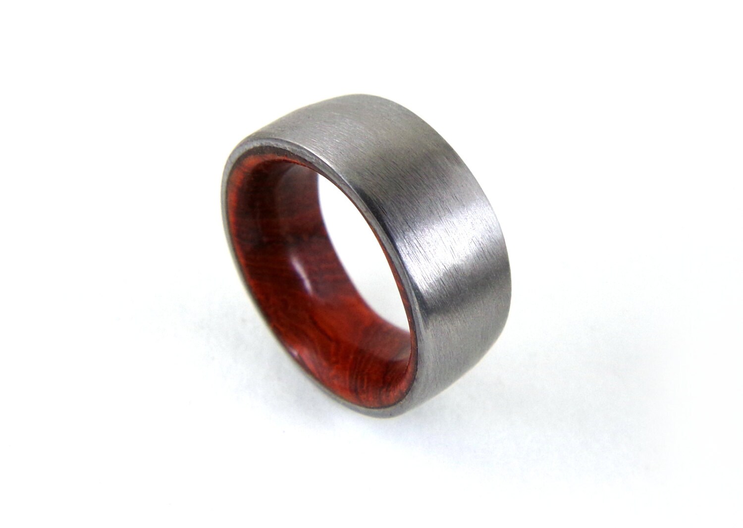 Wood Wedding Ring Wedding Ring Wood and Metal Ring Wood and