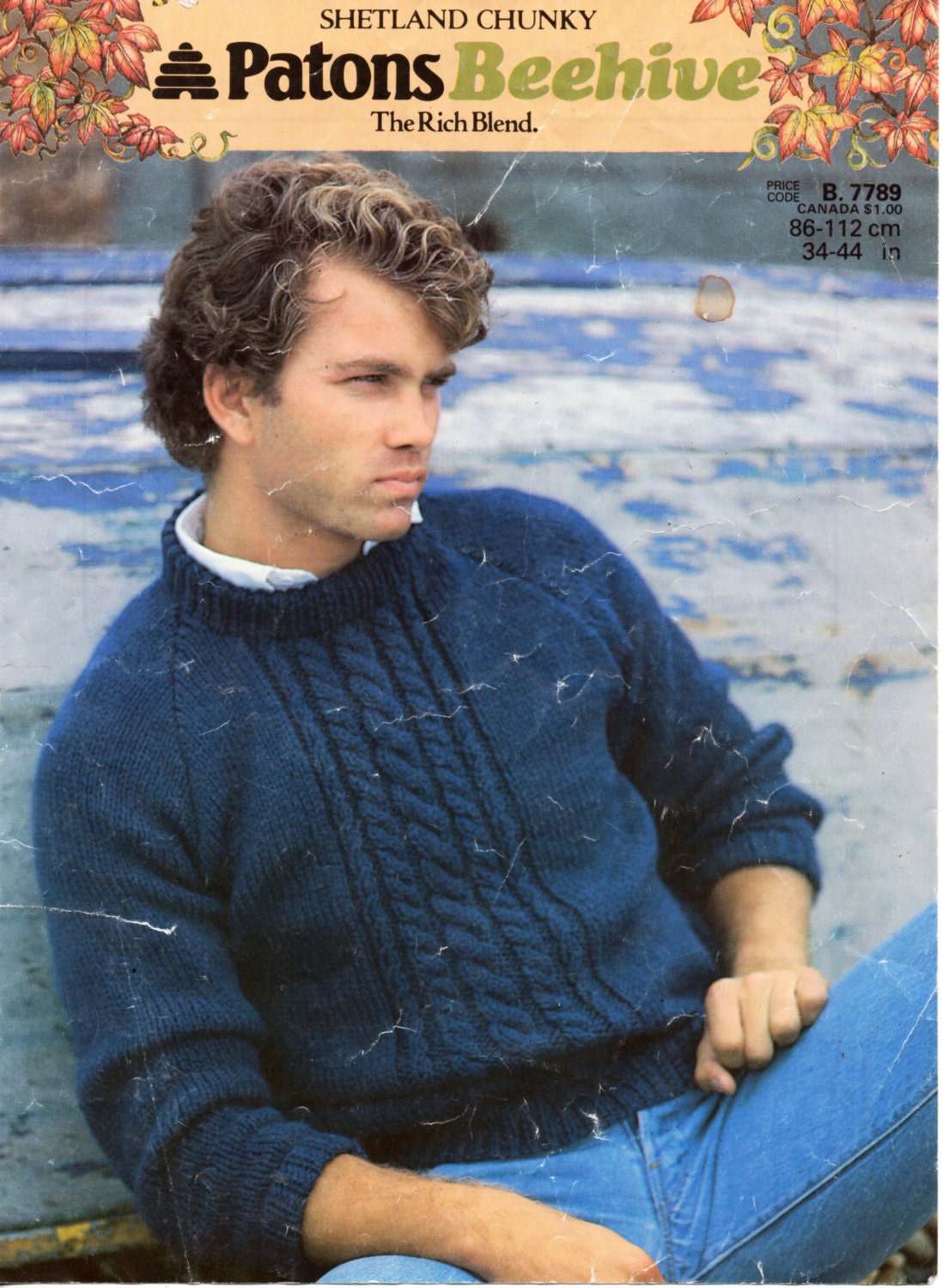 mens chunky sweater knitting pattern cable panel sweater ...