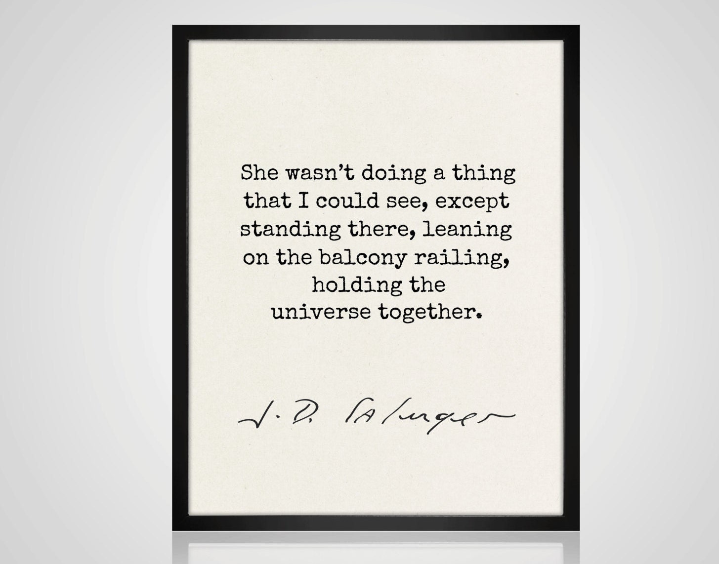 JD Salinger Quote Love Quote Salinger Print Literary Quote