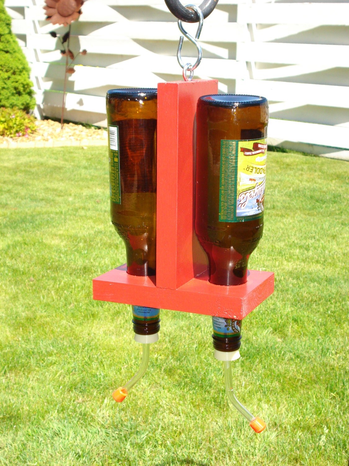 Beer Bottle Hummingbird Feeder by on Etsy