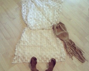 Geometric lace dress