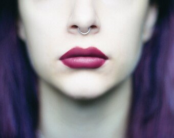 Silver Fake Septum Ring, faux clip on nose piercing