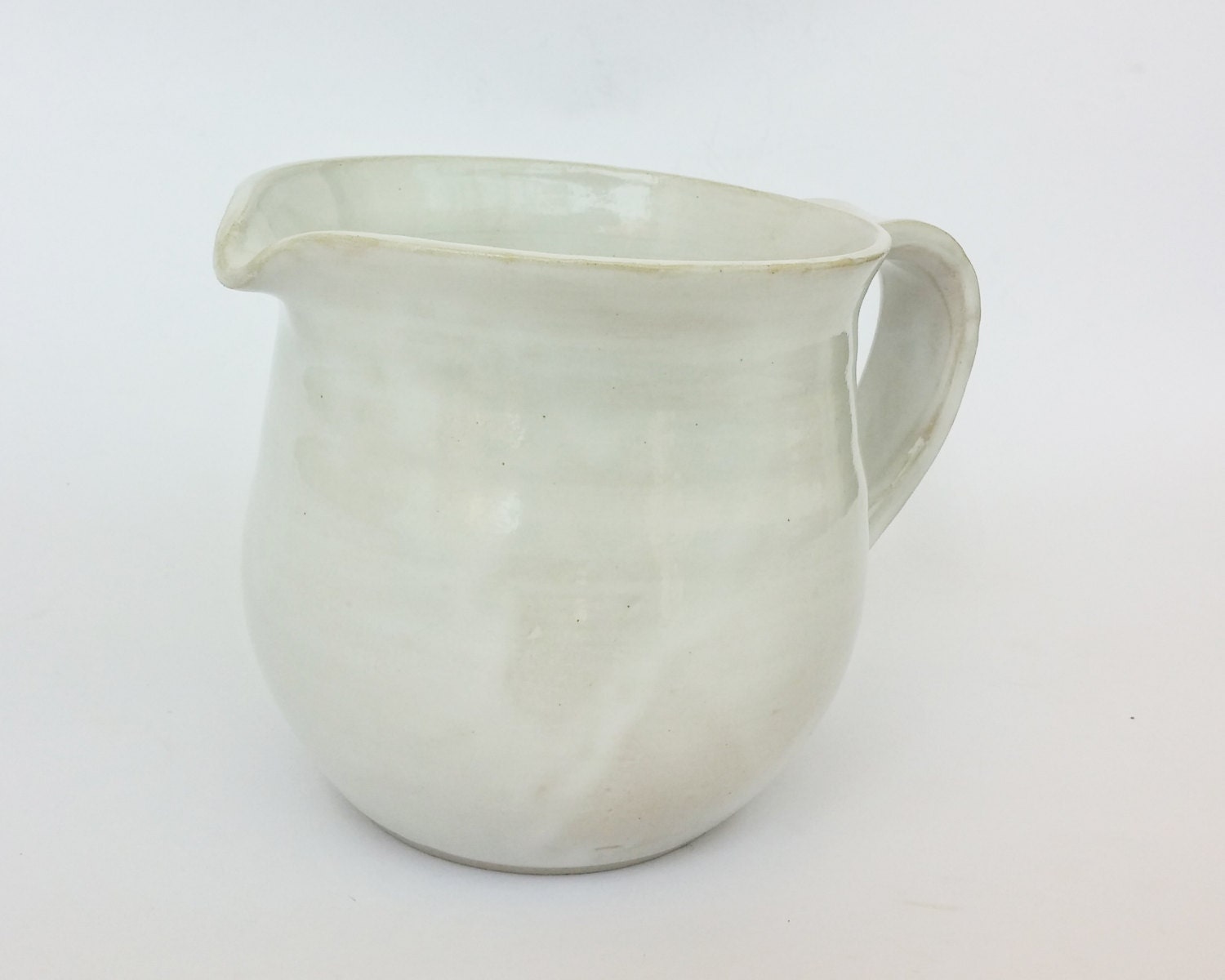 Handmade white ceramic pitcher Pottery jug with by NoykiCeramics