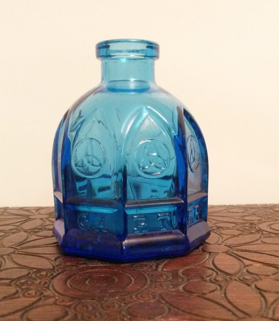 Vintage Wheaton NJ Glass Cobalt Blue Bottle by VintageSweetBaboo