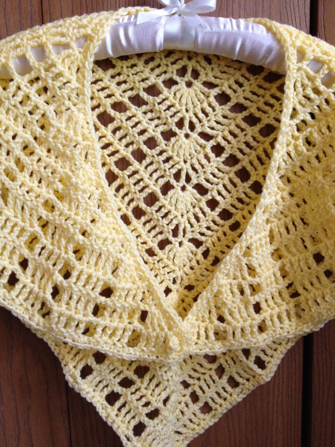 Yellow Shawl Prayer Shawl Lace Shoulder Wrap Crochet