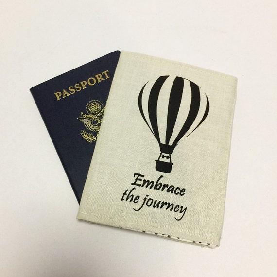 Passport cover with quote embrace the journey by PeppaPennyPurses