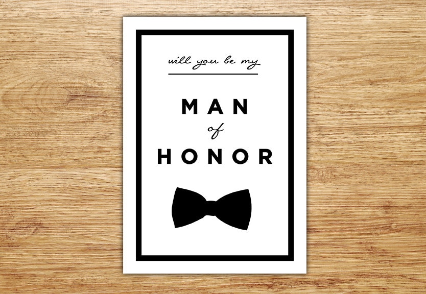 Will You Be My Man of Honor Wedding Party Card Man by ...