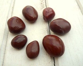 Burgundy Beach Pebbles, Beach Stones, Stone Beads, Sea Stones, Undrilled Stones