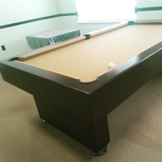 8ft Pooltable with Caster Wheels Mocha brown finish pool