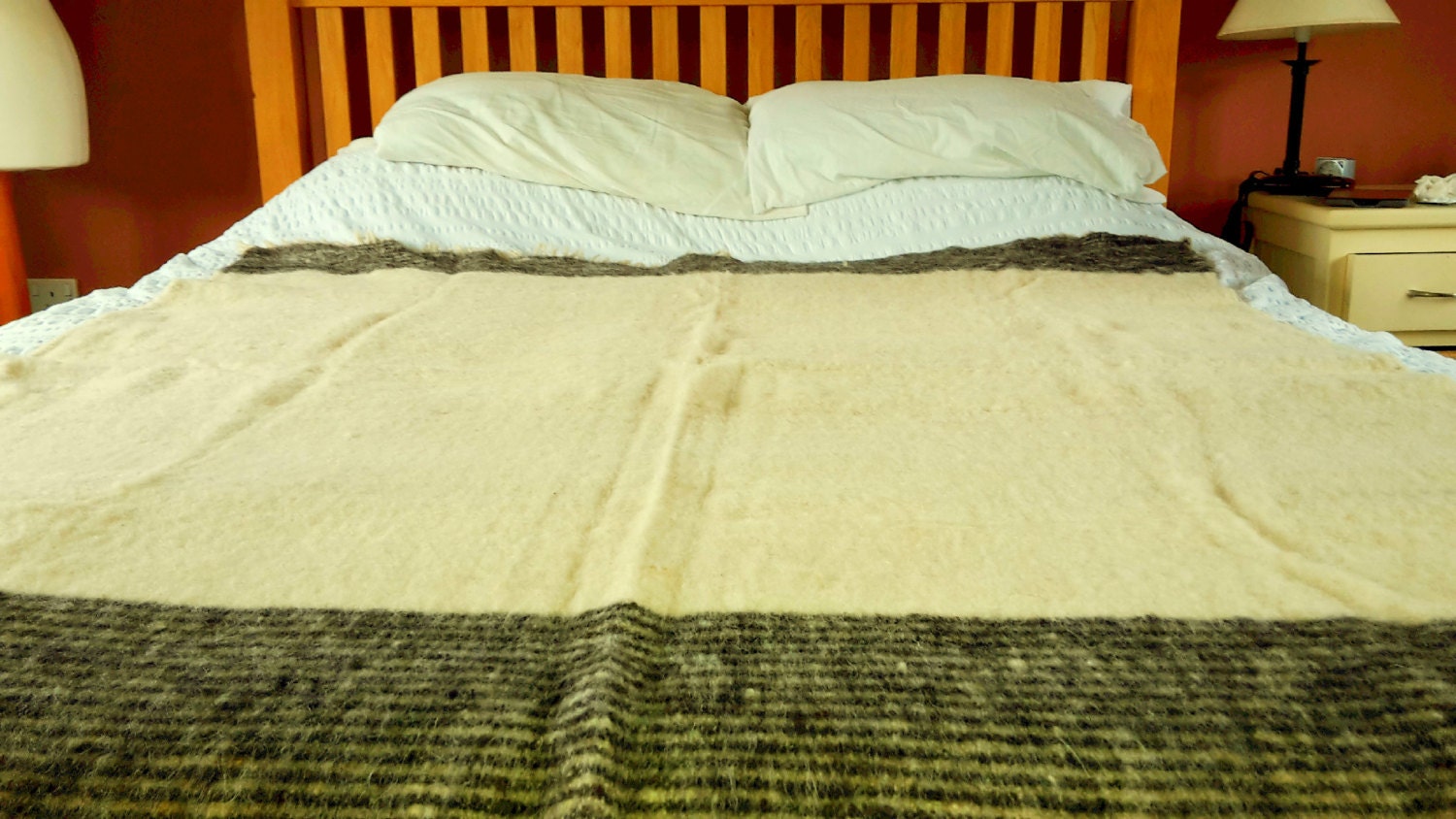 Thick Woven Blanket 60x50 Wool Throw blanket Chunky blanket