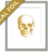 Human Skull Anatomical Gold Foil Art Print By Boutiquelumiere