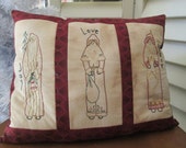 Joy/Love/Peace Santa Embroidered Decorative Pillow