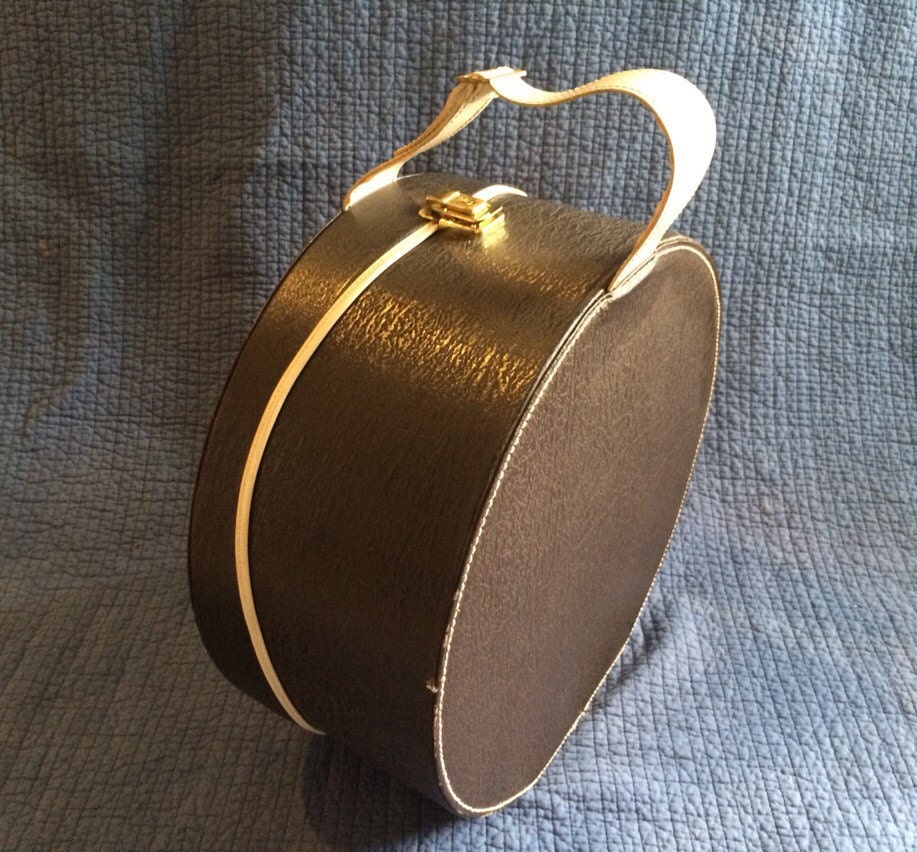 Mid Century Travel Hat Box/Luggage with Key by LadyVintage81