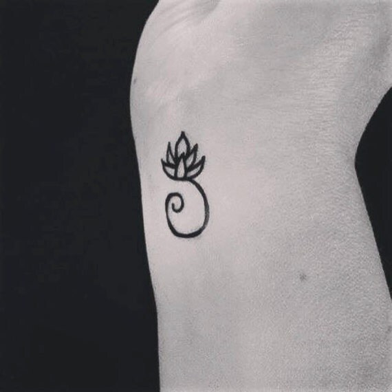 of symbol daisy white Tatouage  Lotus de tatouage temporaire yoga   de de Fleur Art