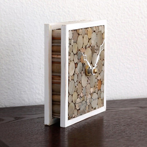 Rustic Wood Desk Clock Shabby Home Decor by TayberryDecor on Etsy
