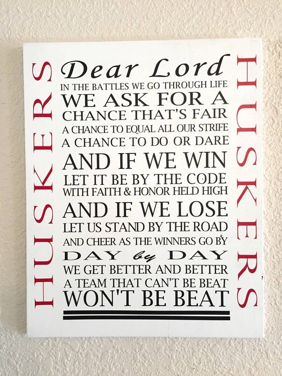 Nebraska Husker Prayer Sign by ChaoticCraftyChicks on Etsy