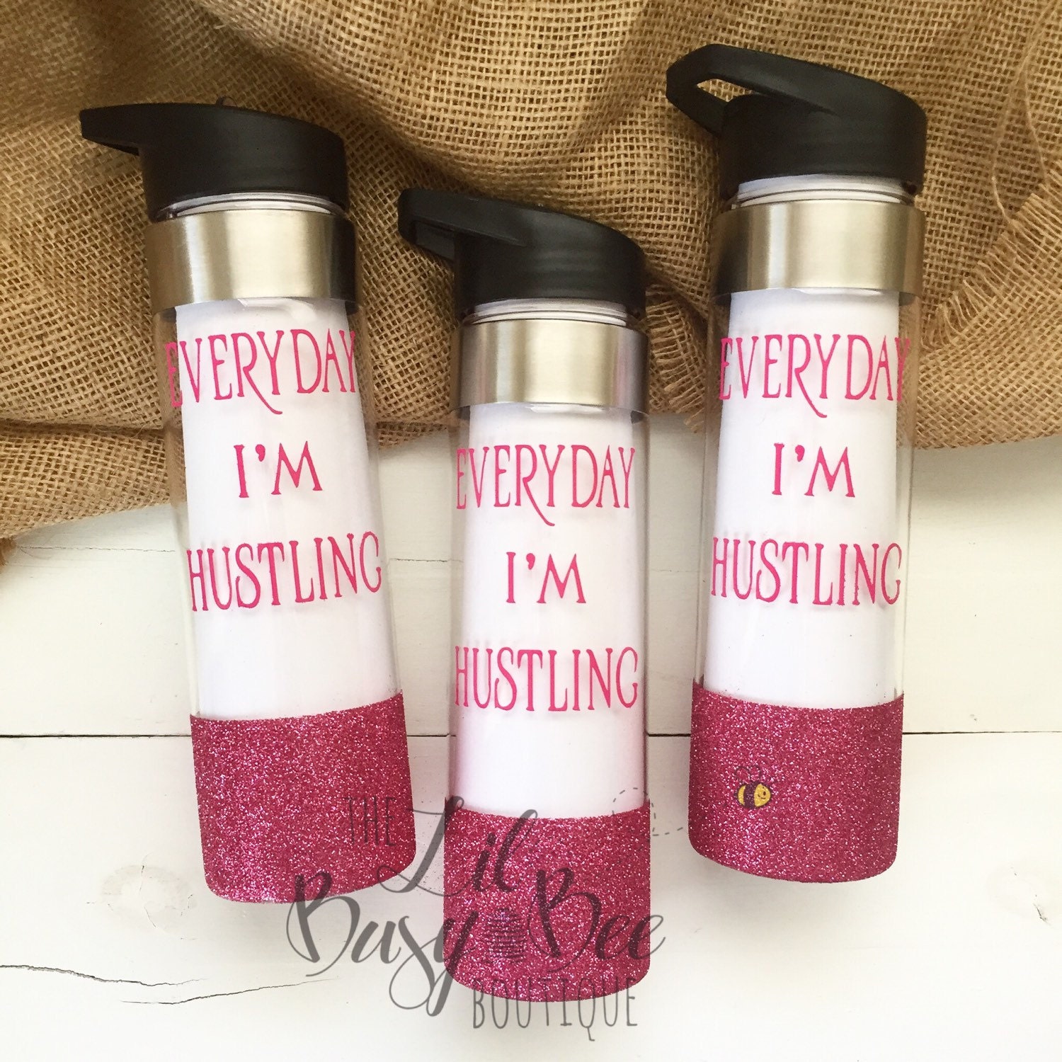 Custom Water Bottle // 24oz // Everyday I'm by LilBusyBeeBoutique
