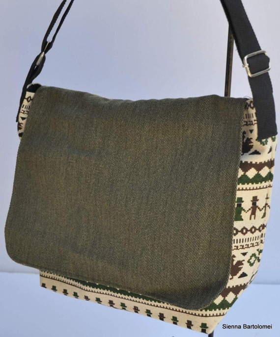 Quality New Zealand Canvas shoulderphoto bag green canvas flap tribal ...