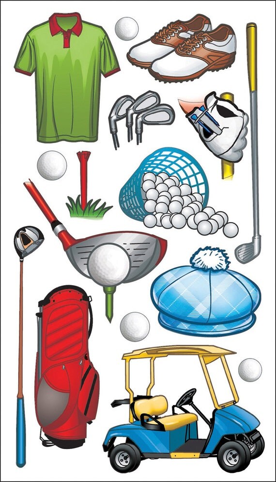 Sticko Scrapbooking Stickers Golf by MyStickerCollections on Etsy