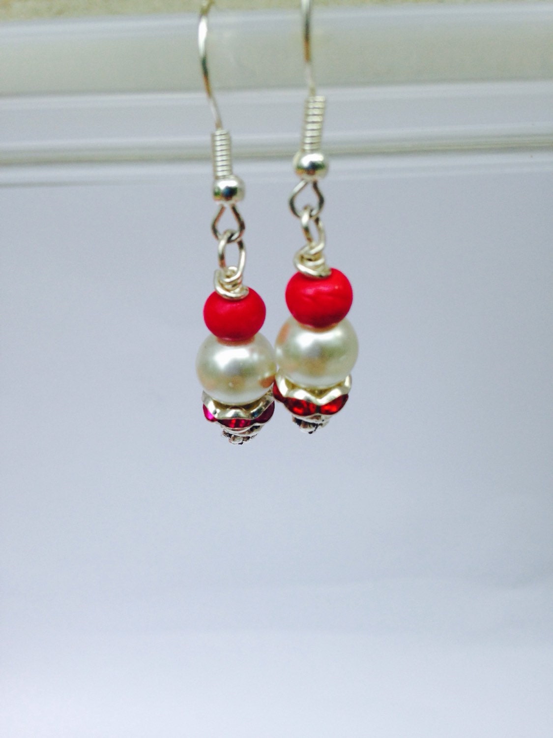 magenta earrings pearl earrings magenta and by notenoughtyme