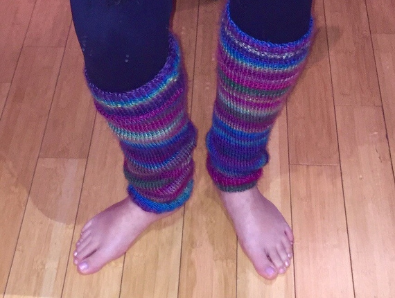 Colorful Leg Warmers by TheKniftyKnotter on Etsy