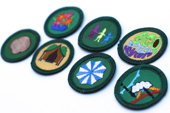 Vintage Girl Scout Patches 7 Badges Junior Girl Scouts Embroidered ...