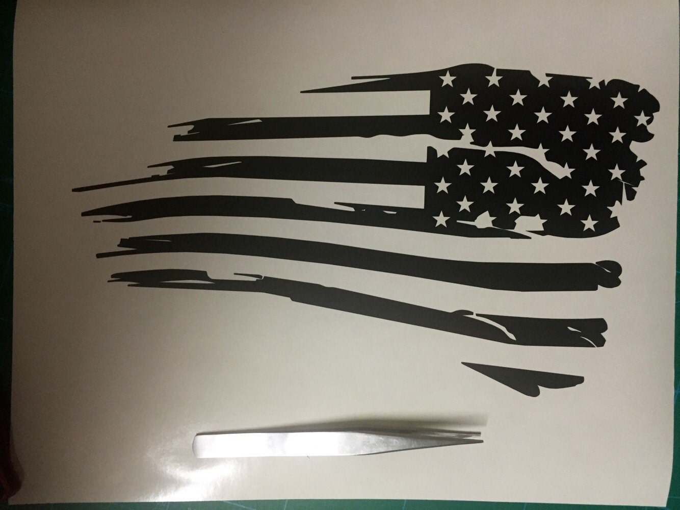 Distressed Rustic American Flag Vinyl Decal