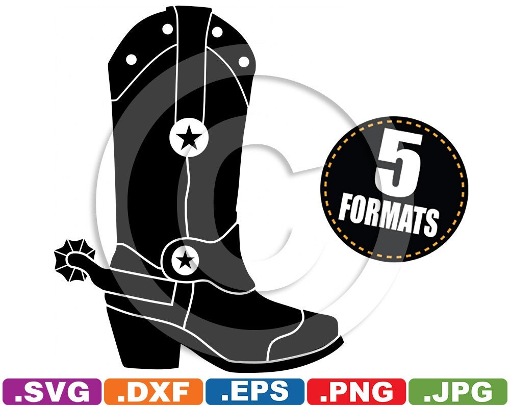 Download Cowboy / Cowgirl Western Boot Clip Art Image svg & dxf vinyl