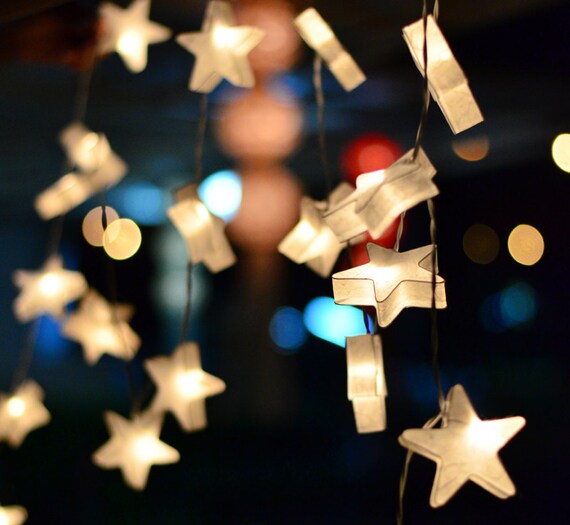 20 White Star Lantern String Lights for Decor by leelavadeelights