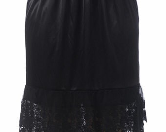 black ruffle slip