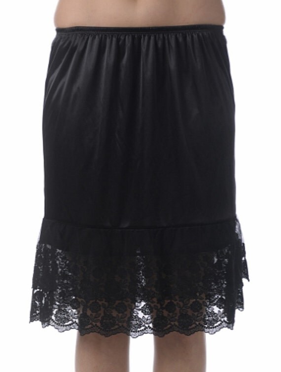 Lace Slip Extender for Skirts Black