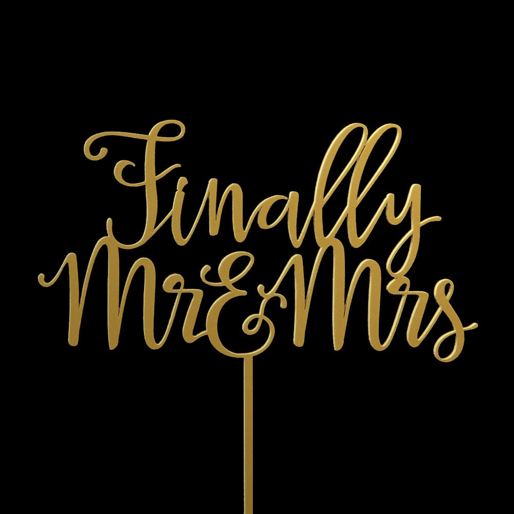 Finally Mr and Mrs Wedding Cake Topper by CakeTopperBliss
