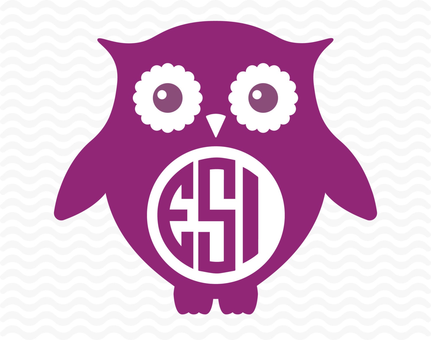 Download Owl monogram design SVG DXF and EPS vinyl cut by ...