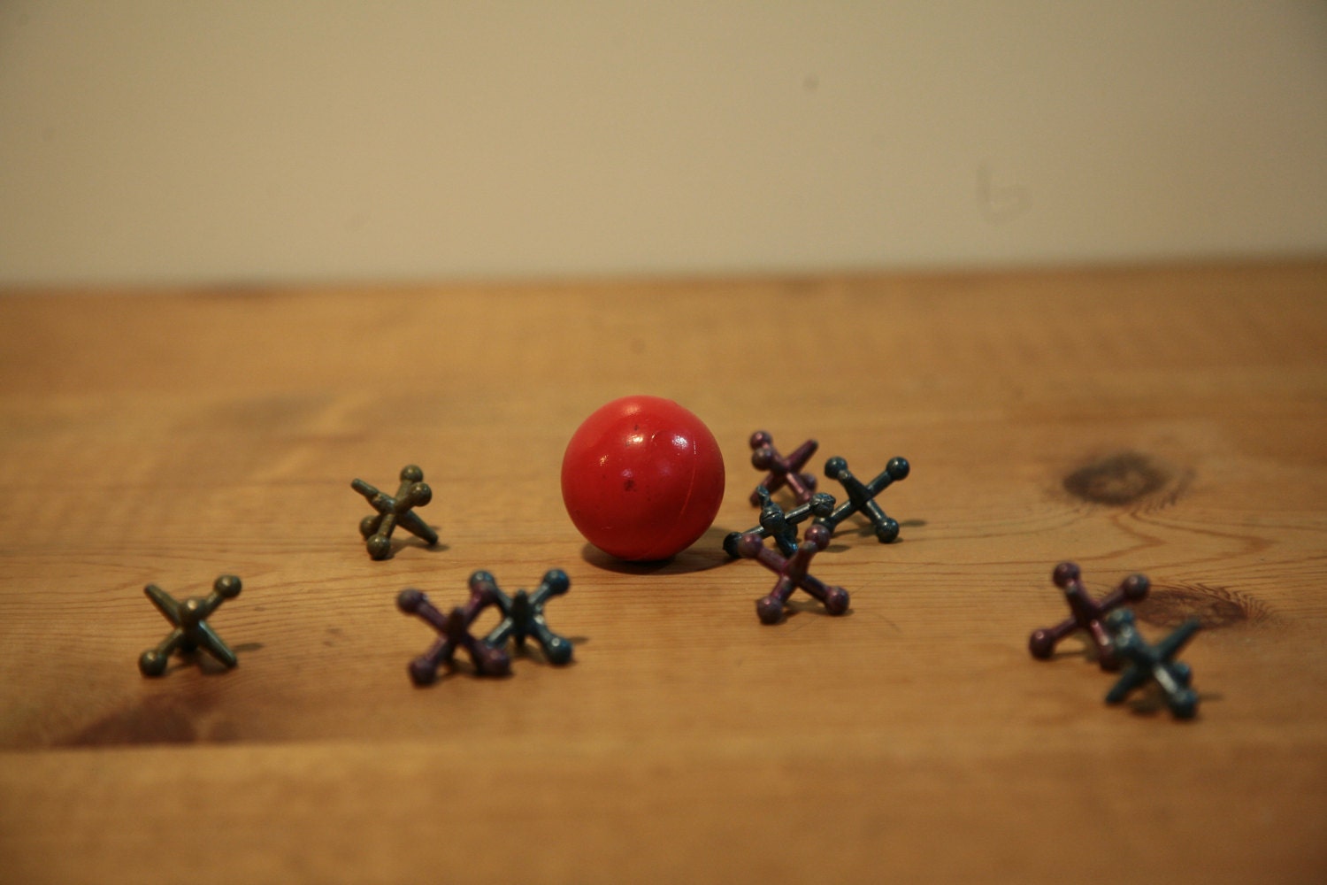 SALE was 24.00 Vintage Jacks and Ball Set 1940's by CamelVintage