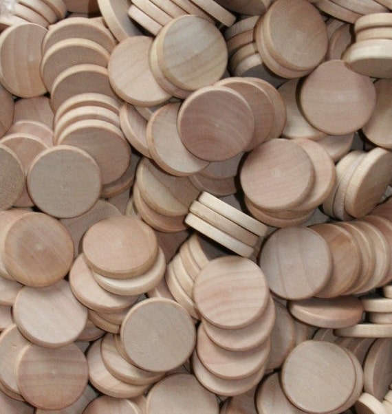 Natural Unfinished Wood Circle Discs 3/4