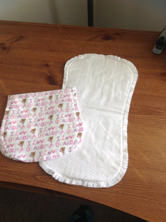 2 rag edge burp cloths