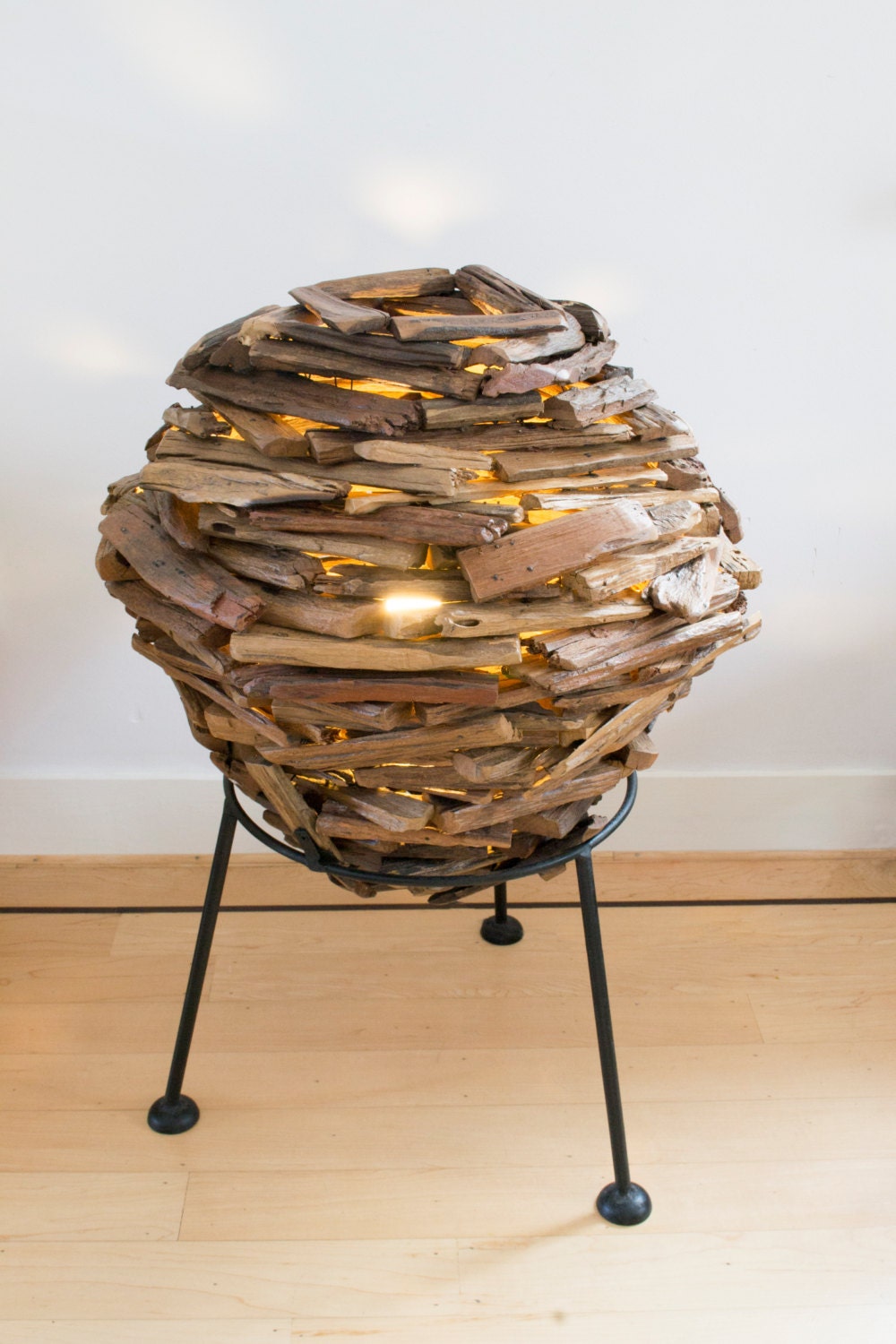 Wooden lamp Floor lamp reclaimed wood