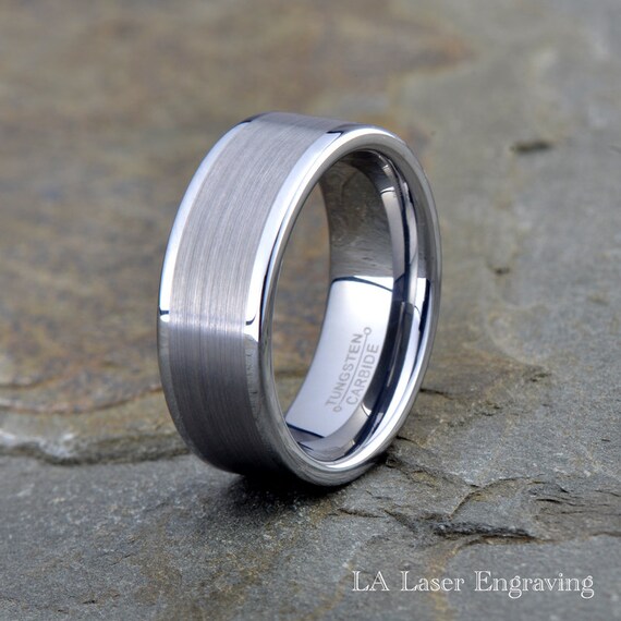 Brushed Tungsten Ring Mens Women's Tungsten Wedding Band