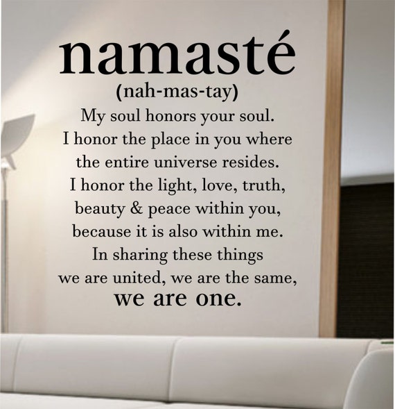 namaste definition  quote Wall  Decal namaste Vinyl Sticker Art