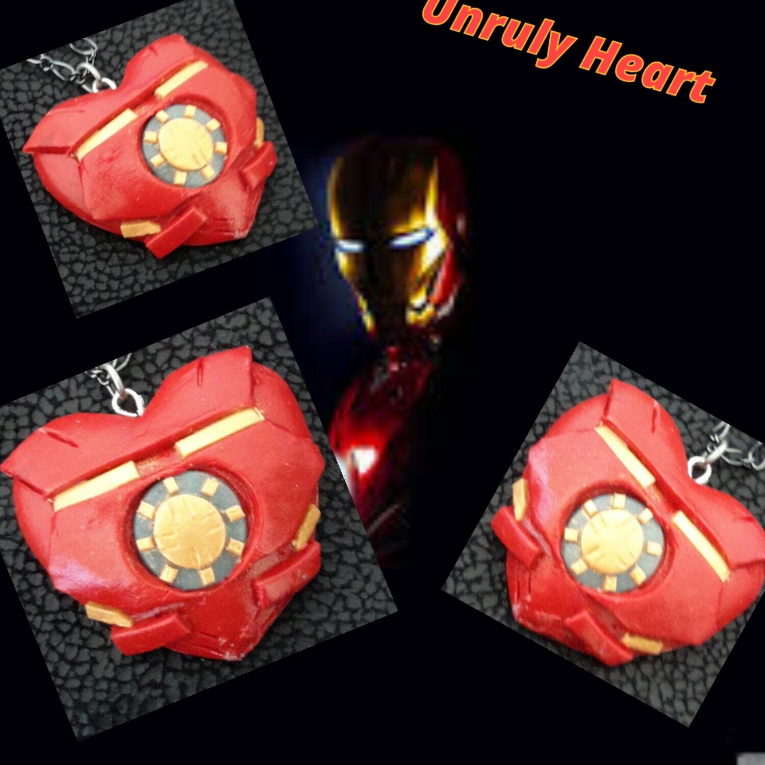 The Avengers Iron man Heart pendant necklace