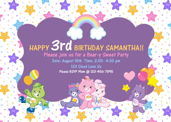 Care Bears 1St Birthday Invitations 8